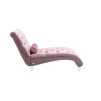 Coomoreleisure Concubine Sofa With Acrylic Feet Pink Velvet