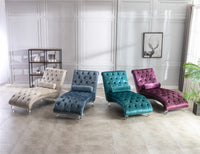 Coomoreleisure Concubine Sofa With Acrylic Feet Pink Velvet