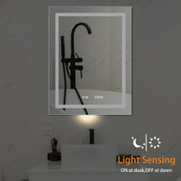 28''X 36''Led Lighted Bathroom Medicine Mirror Cabinet With Motion Sensor Switch Anthracite Aluminium