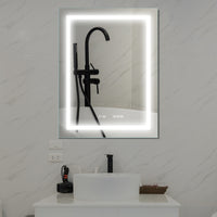 28''X 36''Led Lighted Bathroom Medicine Mirror Cabinet With Motion Sensor Switch Anthracite Aluminium