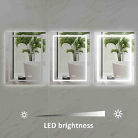 28''X 36''Led Lighted Bathroom Medicine Mirror Cabinet With Motion Sensor Switch Anthracite Aluminium