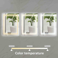 28''X 36''Led Lighted Bathroom Medicine Mirror Cabinet With Motion Sensor Switch Anthracite Aluminium