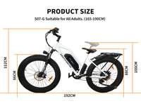 Aostirmotor 26" 750W Camouflage Electric Bike Fat Tire P7 48V 12.5Ah Removable Lithium Battery For Adults With Detachable Rear Rack Fender White S07 G White Aluminium