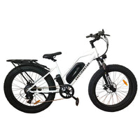 Aostirmotor 26" 750W Camouflage Electric Bike Fat Tire P7 48V 12.5Ah Removable Lithium Battery For Adults With Detachable Rear Rack Fender White S07 G White Aluminium