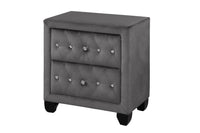 Hazel King 5 Pc Bedroom Set Made With Wood In Gray Color Box Spring Not Required King Grey Wood 5 Piece Set Bedroom Bed Included,Chest Included,Dresser Included,Mirror Included,Nightstand Included Contemporary,Modern Upholstered Velvet Tufted Wood