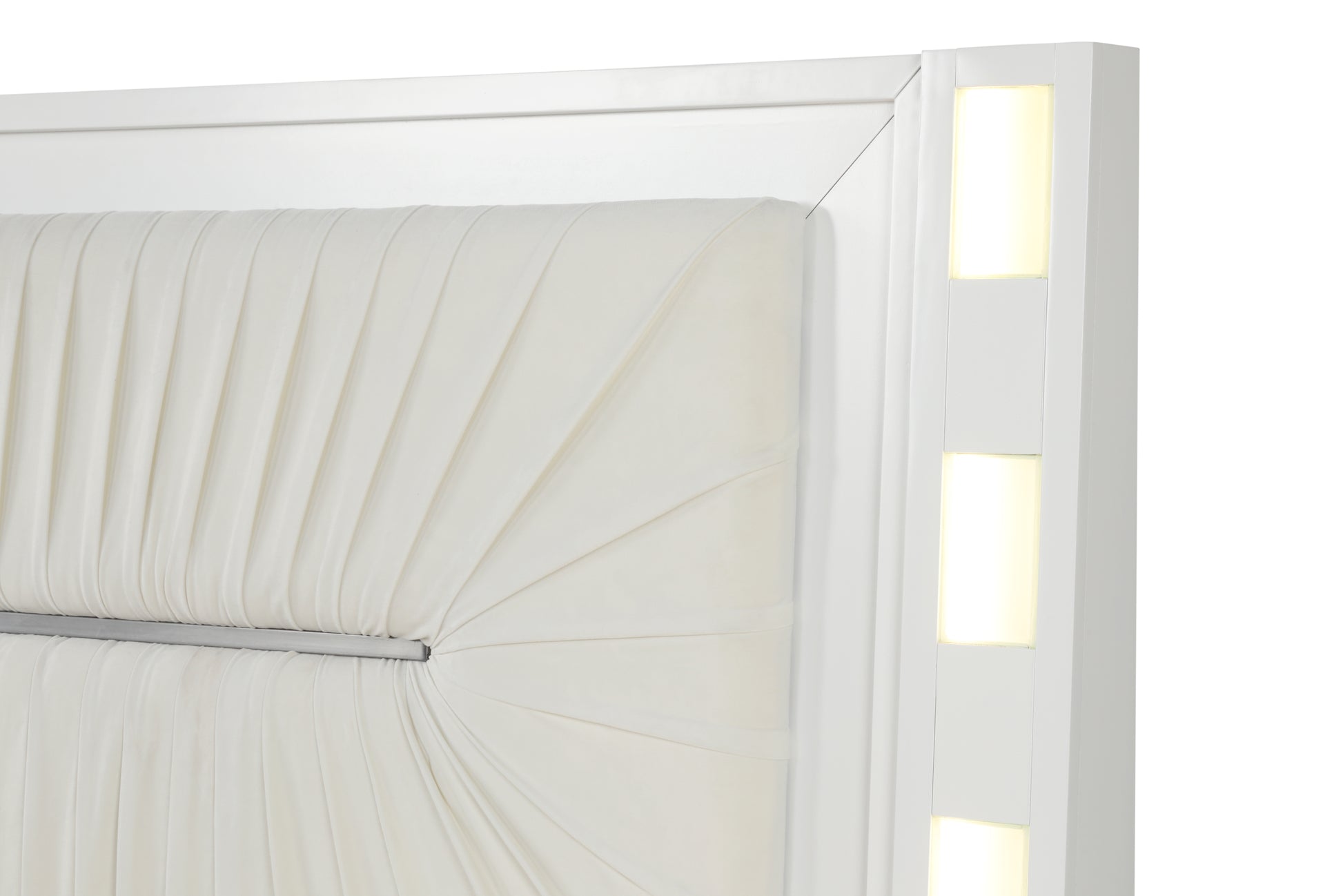 Coco Queen 5 Pc Vanity Led Bedroom Set Made With Wood In Milky White Box Spring Not Required Queen White Wood 5 Piece Set Bedroom Contemporary,Modern Solid Wood Mdf Polyester Built In Lighting Wood