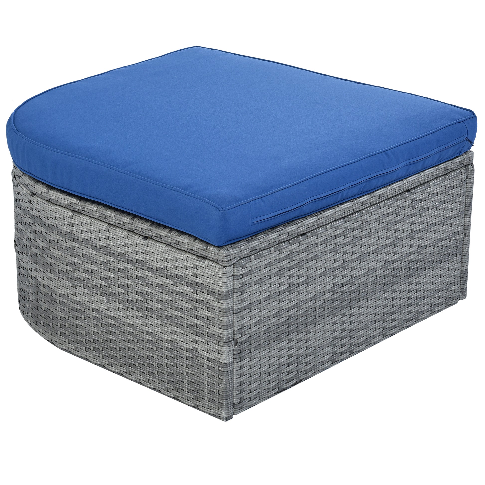Outdoor Patio Furniture Set Daybed Sunbed With Retractable Canopy Conversation Set Wicker Furniture As Same As Wy000281Aae Blue Rattan