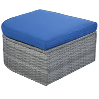 Outdoor Patio Furniture Set Daybed Sunbed With Retractable Canopy Conversation Set Wicker Furniture As Same As Wy000281Aae Blue Rattan