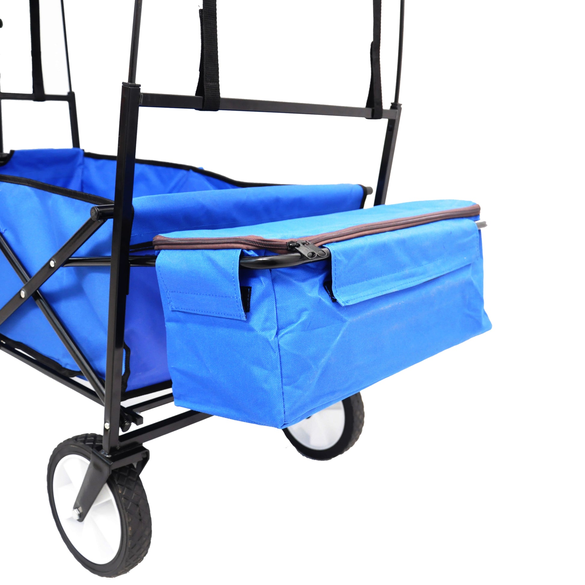 Garden Shopping Beach Cart Folding Wagon Blue Blue Metal