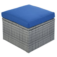 Outdoor Patio Furniture Set Daybed Sunbed With Retractable Canopy Conversation Set Wicker Furniture As Same As Wy000281Aae Blue Rattan