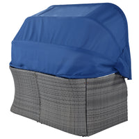Outdoor Patio Furniture Set Daybed Sunbed With Retractable Canopy Conversation Set Wicker Furniture As Same As Wy000281Aae Blue Rattan
