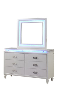 Passion Queen 4 Pc Led Bedroom Set Made With Wood In Milky White Box Spring Not Required Queen White Wood 4 Piece Set Bedroom Bed Included,Dresser Included,Mirror Included,Nightstand Included Contemporary,Modern Solid Wood Mdf Built In Lighting Wood