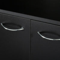 70.87" Tall Wardrobe& Kitchen Cabinet, With 6 Doors, 1 Open Shelves And 1 Drawer For Bedroom,Black Black Mdf
