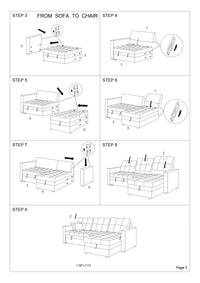 Espresso Convertible Sectional Pull Out Bed Sofa Chaise Reversible Storage Chaise Polyfiber Tufted Couch Lounge Espresso Wood Primary Living Space Tufted Back Contemporary,Modern L Shaped Pine Square Arms Plywood 4 Seat