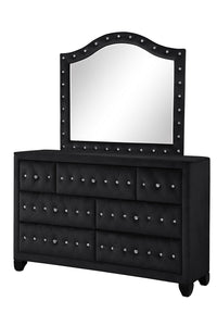 Sophia Dresser Made With Wood In Black Black Bedroom Contemporary,Modern Upholstered Wood