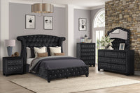 Sophia Dresser Made With Wood In Black Black Bedroom Contemporary,Modern Upholstered Wood