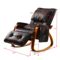 Massage Comfortable Relax Rocking Chair Brown Dark Brown Pu