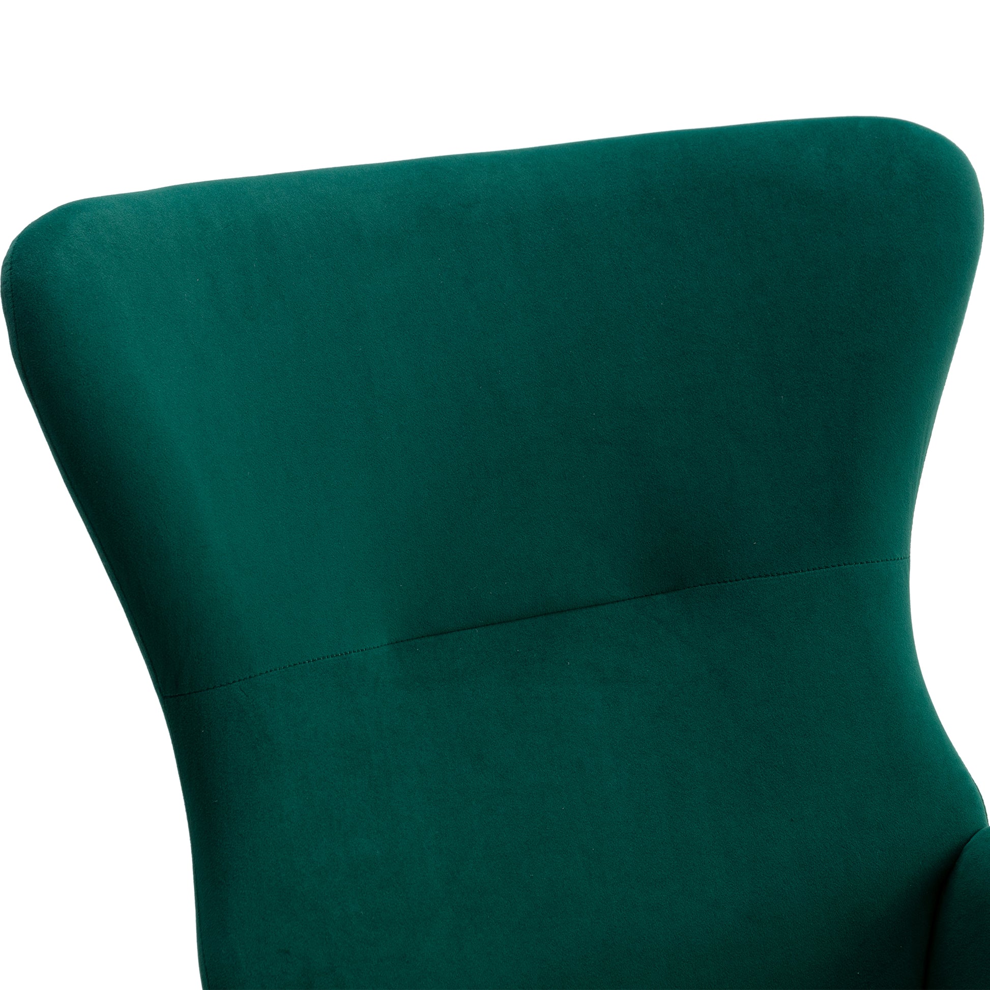 Velvet Fabric Padded Seat Rocking Chair With High Backrest And Armrests Green Foam Upholstered