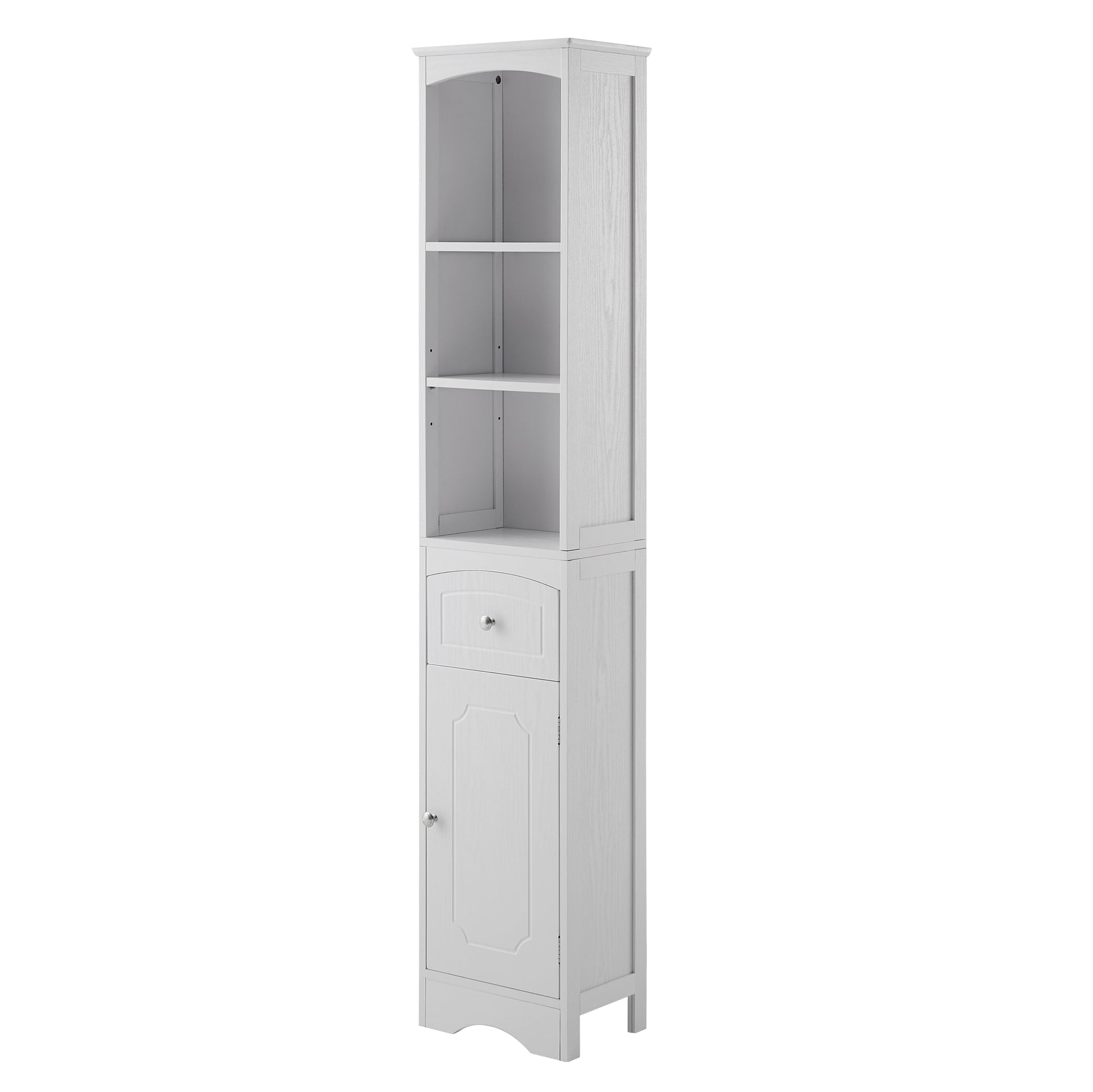 Tall Bathroom Cabinet, Freestanding Storage Cabinet With Drawer, Mdf Board, Adjustable Shelf, White White Mdf