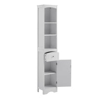 Tall Bathroom Cabinet, Freestanding Storage Cabinet With Drawer, Mdf Board, Adjustable Shelf, White White Mdf