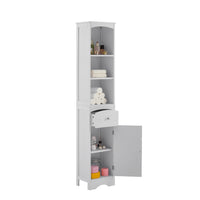 Tall Bathroom Cabinet, Freestanding Storage Cabinet With Drawer, Mdf Board, Adjustable Shelf, White White Mdf