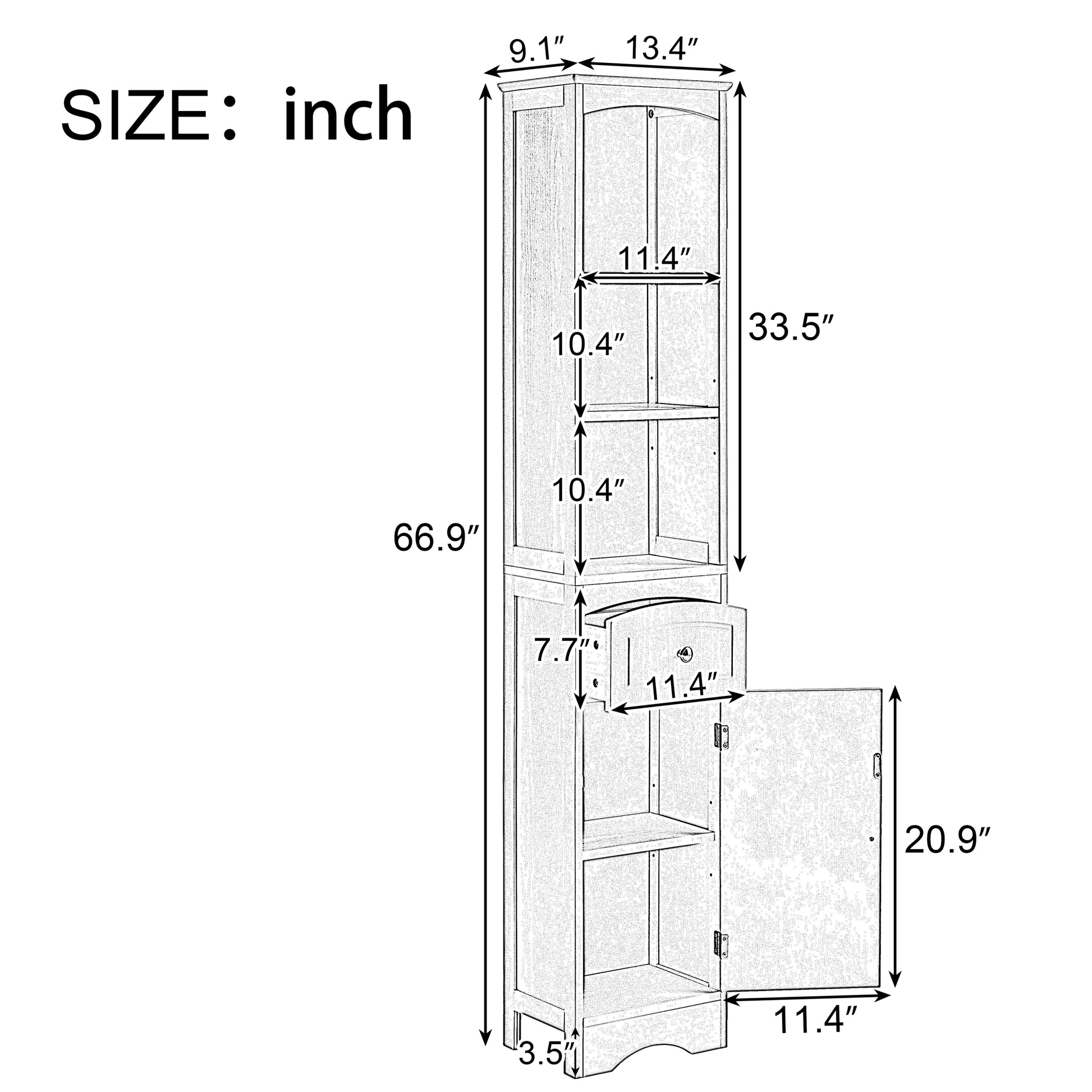 Tall Bathroom Cabinet, Freestanding Storage Cabinet With Drawer, Mdf Board, Adjustable Shelf, Grey Grey Mdf