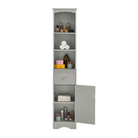 Tall Bathroom Cabinet, Freestanding Storage Cabinet With Drawer, Mdf Board, Adjustable Shelf, Grey Grey Mdf