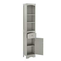 Tall Bathroom Cabinet, Freestanding Storage Cabinet With Drawer, Mdf Board, Adjustable Shelf, Grey Grey Mdf