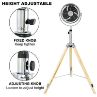Simple Deluxe Tripod Pedestal Fan, 3 Speed Adjustment, Multiple Wide Angle Standing Fan, Suitable For Bedroom, Living Room And Office, Silver 10 Inch, 10 Inch Silver Metal