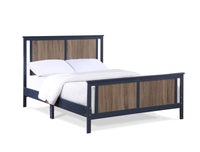 Connelly Full Bed Midnight Blue Vintage Walnut Dark Blue Solid Wood