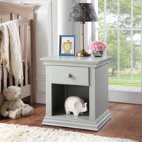 Universal Nightstand Gray Gray Solid Wood