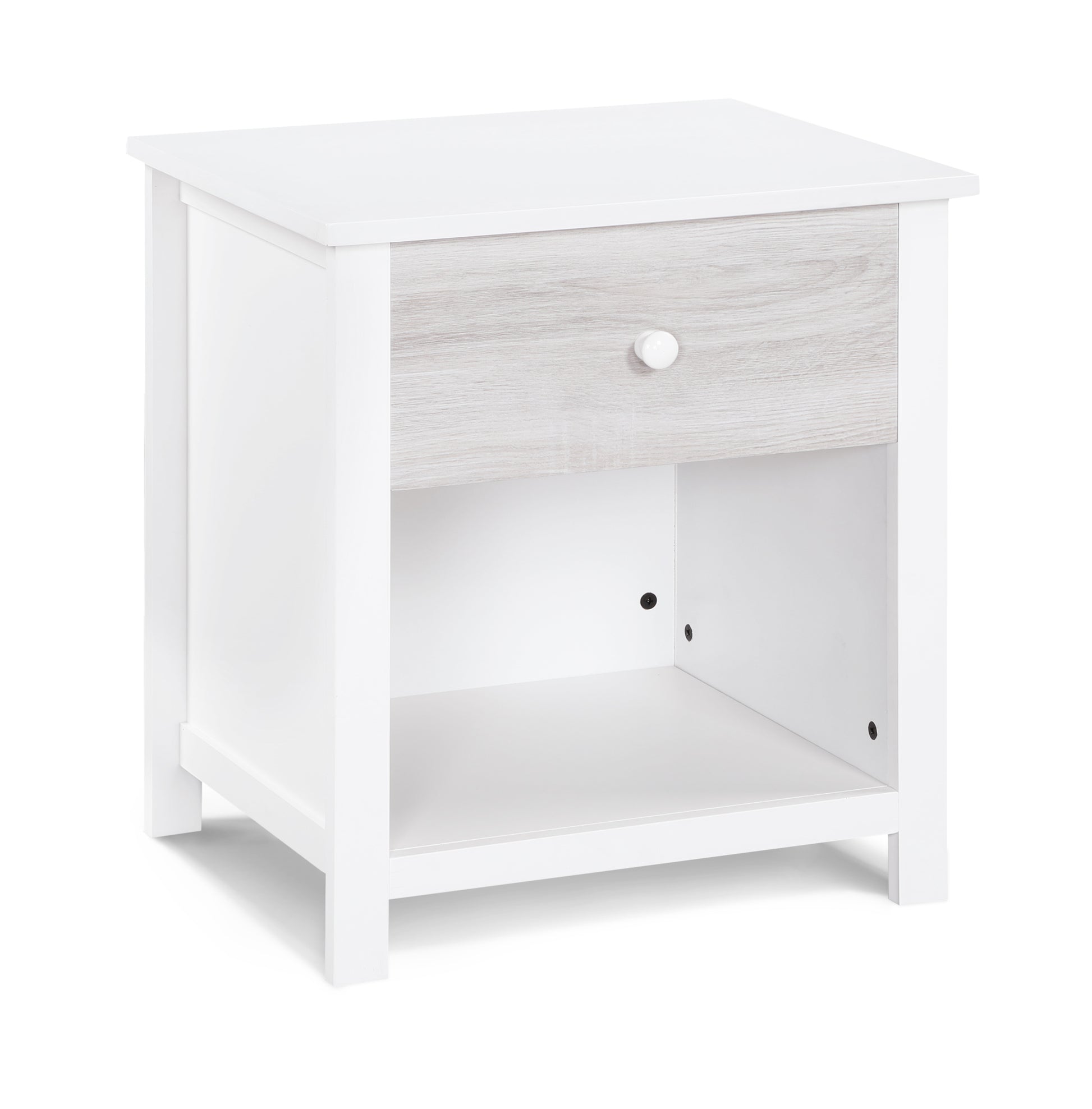 Connelly Nightstand White Rockport Gray White Solid Wood