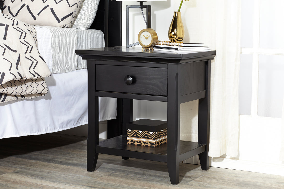 Overland Nightstand Forever Black Black Solid Wood