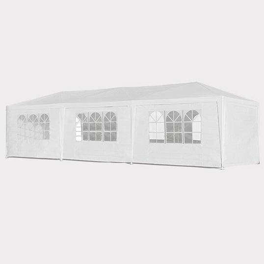 10X30' Wedding Party Canopy Tent Outdoor Gazebo With 8 Removable Sidewalls White Metal