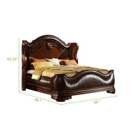 Queen 4Pc Bedroom Set Made With Wood In Dark Walnut Box Spring Not Required Queen Walnut 4 Piece Set Bedroom Bed Included,Dresser Included,Mirror Included,Nightstand Included Traditional Upholstered