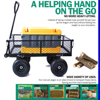 Wagon Cart Garden Cart Trucks Make It Easier To Transport Firewood Tc1840Bkg Black Metal