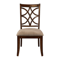 Wooden Side Chairs Set Of 2 Elegant Back Design Fabric Upholstery Cherry Finish Formal Dining Furniture Cherry Dining Room Traditional Side Chair Wood