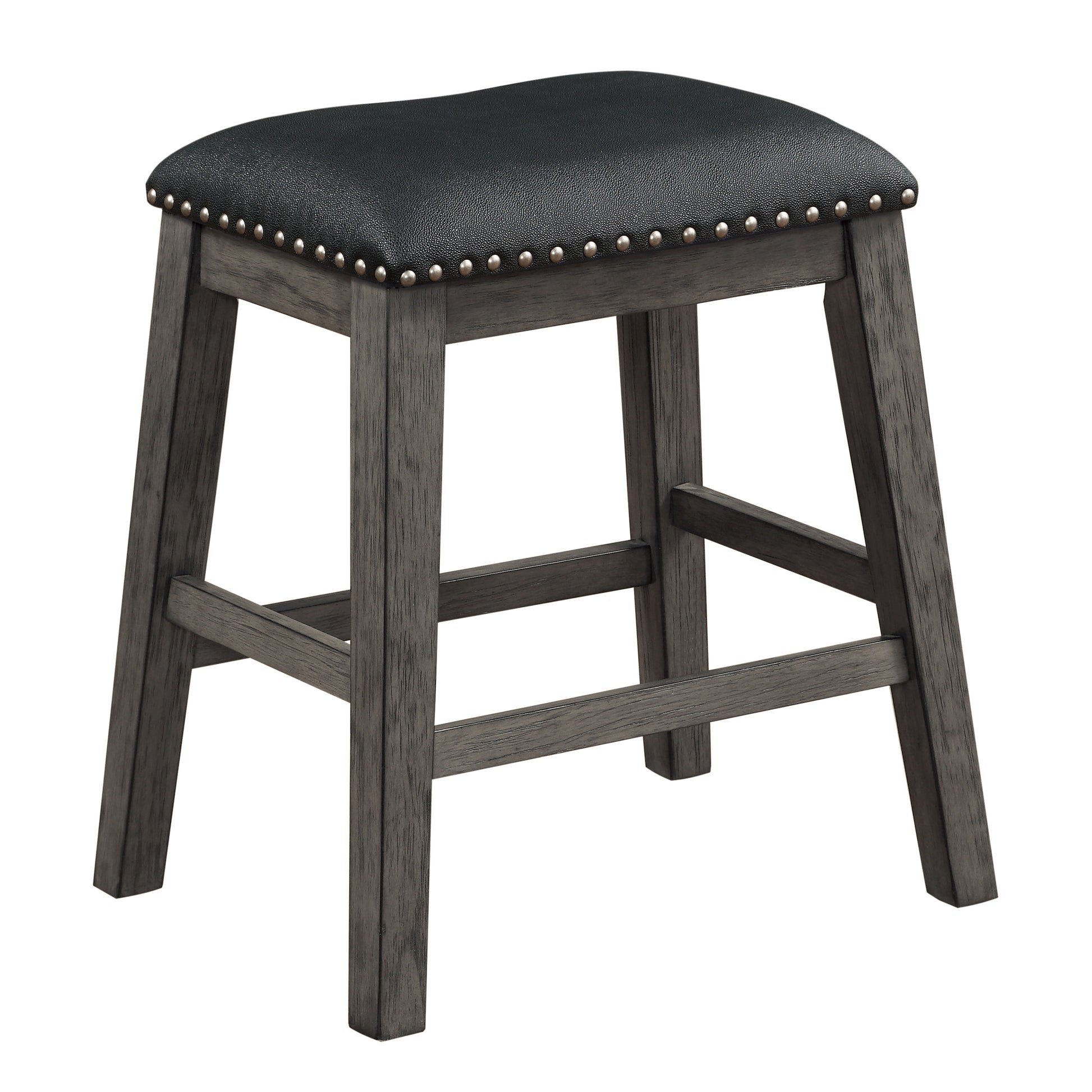 Gray Finish 5Pc Counter Height Set Multifunctional Counter Height Table With 4 Stools Black Faux Leather Upholstery Trim Dining Room Furniture Wood Gray Seats 4 Wood Dining Room 60 Inches Rectangular Wood