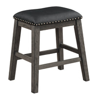 Gray Finish 5Pc Counter Height Set Multifunctional Counter Height Table With 4 Stools Black Faux Leather Upholstery Trim Dining Room Furniture Wood Gray Seats 4 Wood Dining Room 60 Inches Rectangular Wood