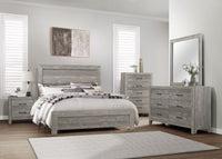 Rustic Design Gray Finish 1Pc Queen Size Bed Panel Headboard Footboard Bedroom Furniture Queen Gray Bedroom Wood