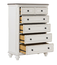 Traditional Design 1Pc Chest Of Drawers Storage Dark Finished Knobs Wooden Bedroom Furniture Antique White Bedroom Wood