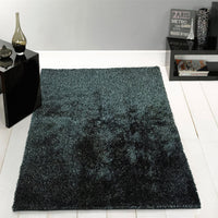 "Fuzzy Shaggy" Hand Tufted Area Rug Black Polyester