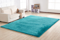 "Chubby Shaggy" Hand Tufted Area Rug Teal Polyester