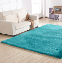 "Chubby Shaggy" Hand Tufted Area Rug Teal Polyester