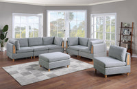 Living Room Furniture Corner Wedge Light Grey Dorris Fabric 1Pc Cushion Wedge Sofa Wooden Legs Light Grey Primary Living Space Contemporary,Transitional Fabric