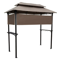 8X4Ft Grill Gazebo,Metal Gazebo With Soft Top Canopy And Steel Frame With Hook And Bar Counters,Mushroom Fabric Mushroom Steel