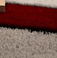 "Aria Collection" Soft Pile Hand Tufted Shag Area Rug Red Polyester