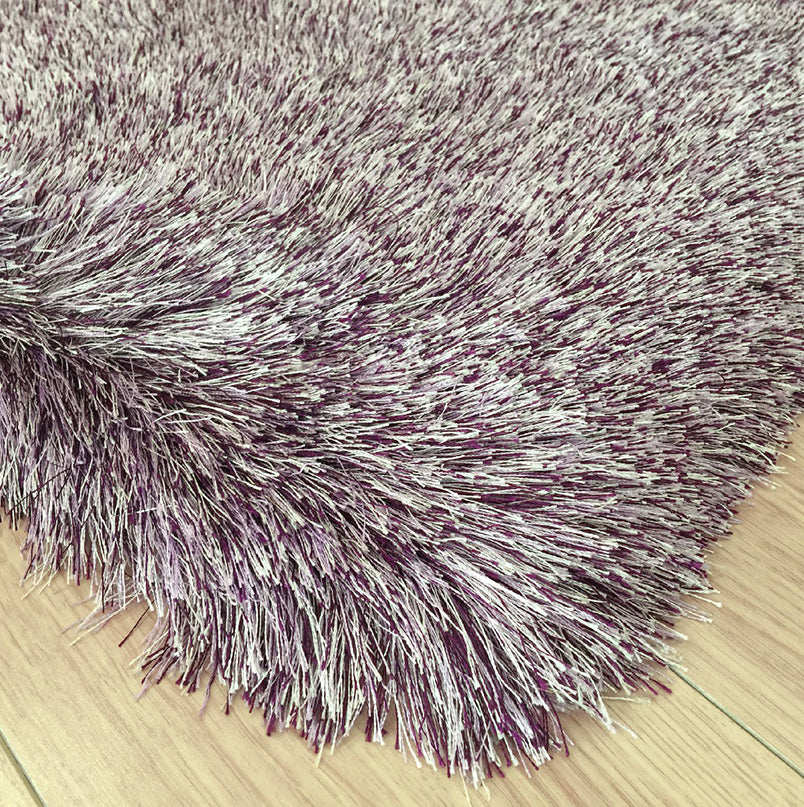 "Fancy Shaggy" Hand Tufted Area Rug Purple Polyester