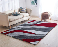 "Aria Collection" Soft Pile Hand Tufted Shag Area Rug Red Polyester