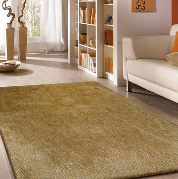 "Fancy Shaggy" Hand Tufted Area Rug Gold Polyester